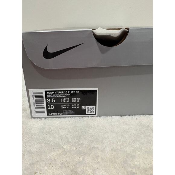 NWT Nike Zoom Mercurial Vapor 15 Elite FG Football Boots Crimson/White M8.5/W10 - Picture 6 of 7